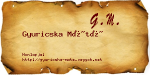 Gyuricska Máté névjegykártya